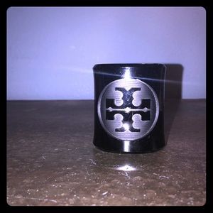 Tory Burch black resin cuff bracelet